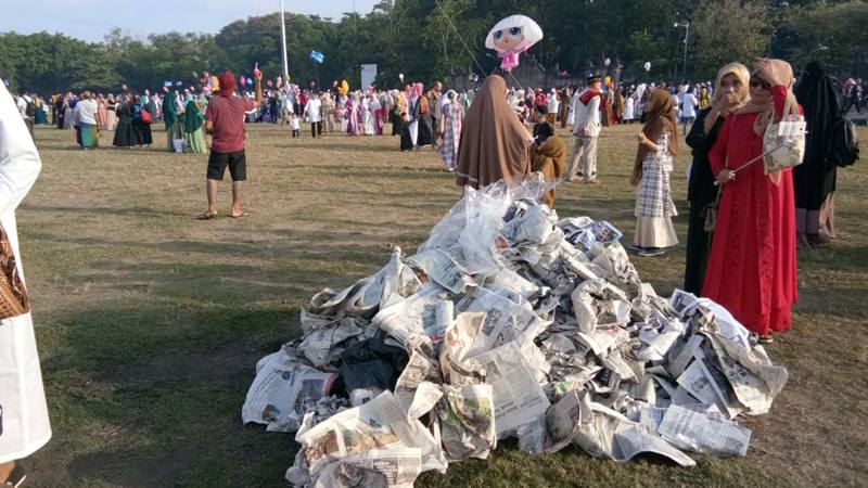 JELAJAH LEBARAN JAWA-BALI 2019: Jamaah Salat Id di Denpasar Tak Tinggalkan Sampah