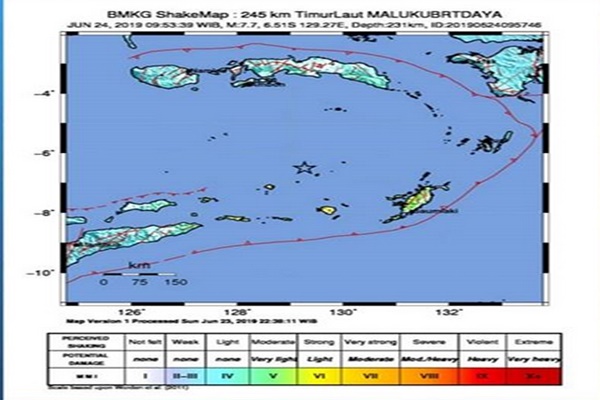  Maluku Tenggara Diguncang Gempa 7,4 SR
