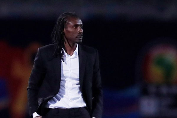 Pelatih Senegal Aliou Cisse saat timnya menaklukkan Tanzania 2 - 0./Reuters-Amr Abdallah Dalsh