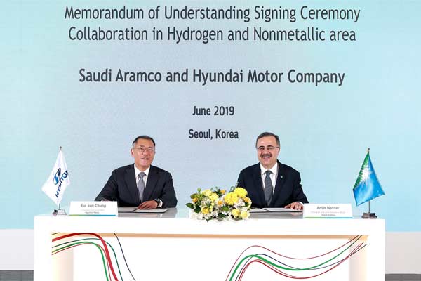 Hyundai Motor dan Saudi Aramco akan berkolaborasi dalam bidang hidrogen, material non-logam canggih dan teknologi masa depan. foto HYUNDAI