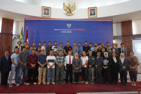  Pasukan Perdamaian PBB Indonesia Transit di KBRI Addis Ababa