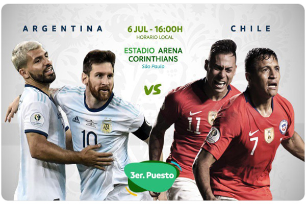  Copa America: Argentina Tekuk Chile 2-1, Raih Juara 3, Messi Kartu Merah. Ini Videonya