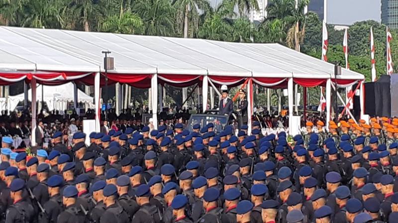  HUT Bhayangkara ke-73, Jokowi Apresiasi TNI dan Polri