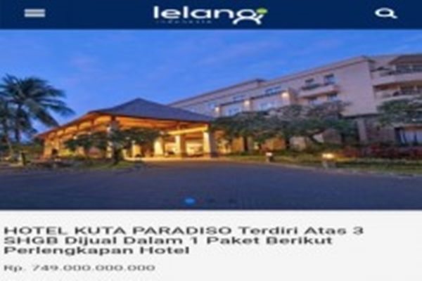  Tak Ada Surat Tanah, KPKNL Batalkan Lelang Hotel Kuta Paradiso