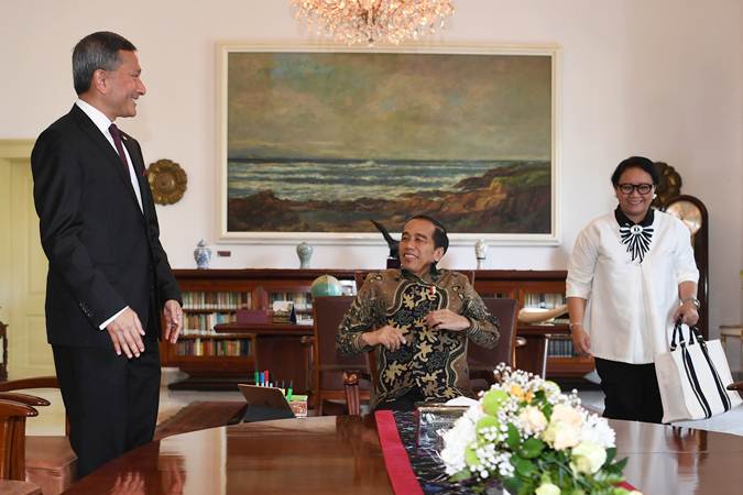  Presiden Jokowi Menerima Kunjungan Menlu Singapura Vivian Balakrishnan