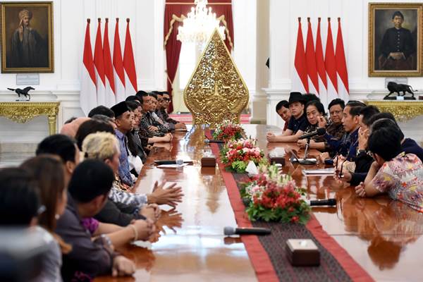Presiden Joko Widodo bertemu dengan para musisi di Istana Presiden  Jakarta, Kamis (22/3/2018)/http://setkab.go.id