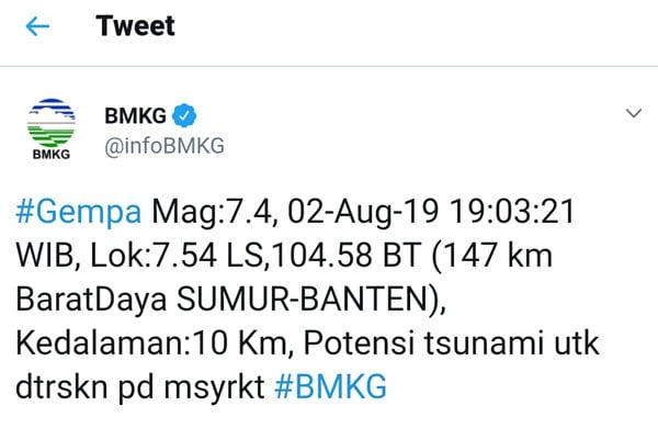  JAKARTA GEMPA: Getaran Juga Dirasakan Warga Tangerang