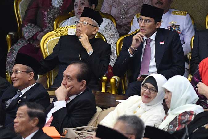  MA\'RUF AMIN DAN SANDIAGA UNO HADIRI PIDATO KENEGARAAN