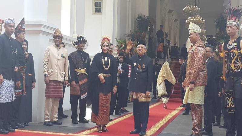  Wow! Ma’ruf Amin Tampil Beda di HUT Kemerdekaan ke-74 RI