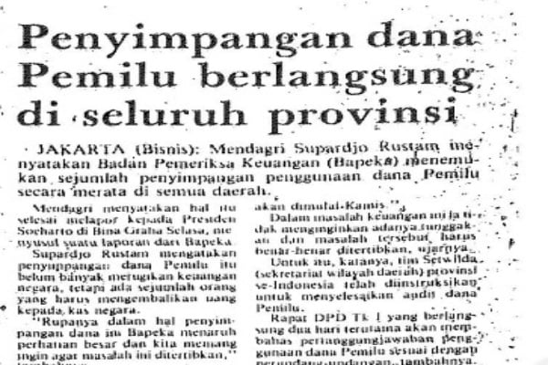  ARSIP BERITA : Mendagri Lapor Penyimpangan Dana Pemilu 1987