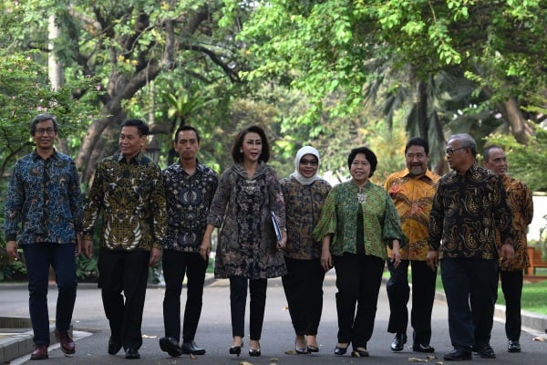 Panitia Seleksi calon pimpinan Komisi Pemberantasan Korupsi (KPK) di Istana Kepresidenan, Jakarta, Senin (17/6/19)./ANTARA FOTO-Puspa Perwitasari