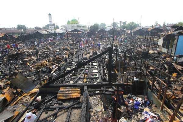 Kebakaran Paksa 226 Jiwa di Banjarmasin Kehilangan Tempat Tinggal