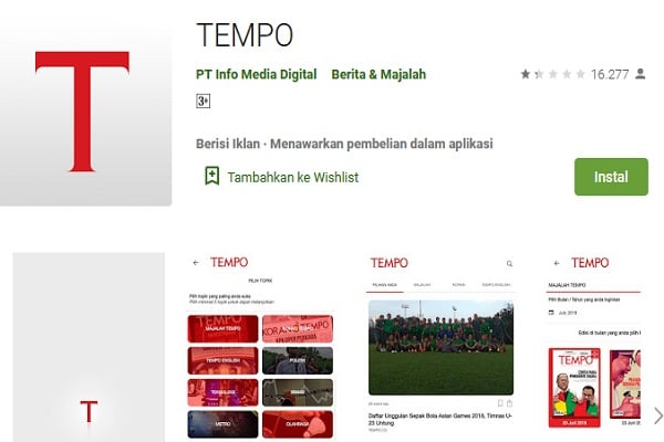  Tempo.co Sempat Hilang di App Store