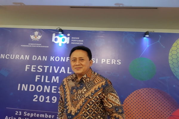 Kepala Badan Ekonomi Kreatif, Triawan Munaf saat ditemui di Peluncuran dan Konferensi Pers Festival Film Indonesia 2019 di The Tribrata, Jakarta Selatan pada Senin (23/9/2019).