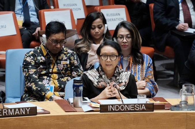  Menlu Retno Cerita Pemberdayaan Perempuan Indonesia di Markas PBB