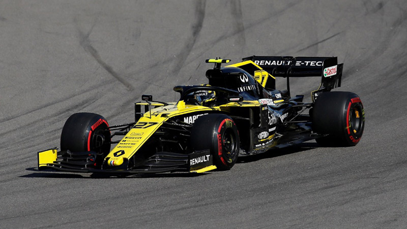 Pembalap Renault Nico Hulkenberg beraksi di GP Rusia di Sochi pada Minggu (29/9/2019)./Reuters-Maxim Shemetov