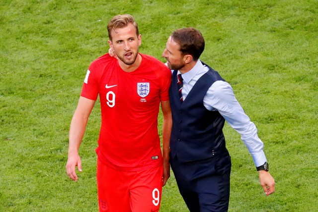 Harry Kane bersama pelatih Inggris, Gareth Southgate/Reuters