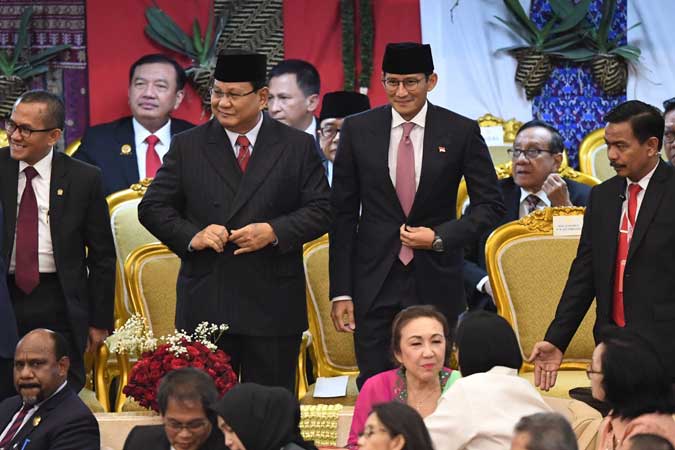  Hadiri Pelantikan Jokowi - Ma\'ruf Amin, Prabowo - Sandi Tepati Janji