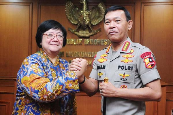  Tangani Karhutla, KLHK-Polri Tingkatkan Sinergi