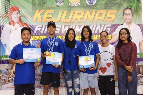  Kota Malang Rebut 4 Emas di Kejurnas Finswimming 2019