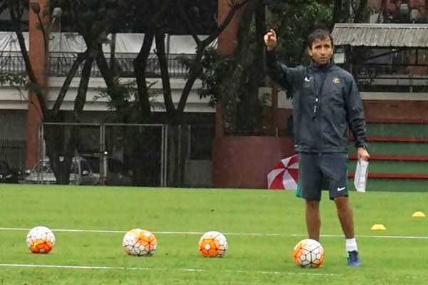 Pelatih Luis Milla saat masih melatih tim nasional Indonesia U-22./Antara-Lucky R.
