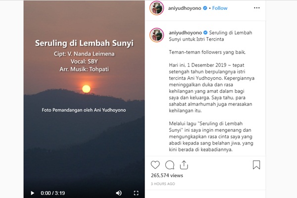  Seruling di Lembah Sunyi, Lagu Duka SBY untuk Bu Ani