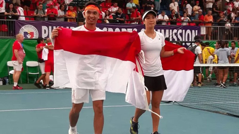  Christopher/Aldila Raih Emas, Indonesia Juara Umum di Tenis Sea Games 2019