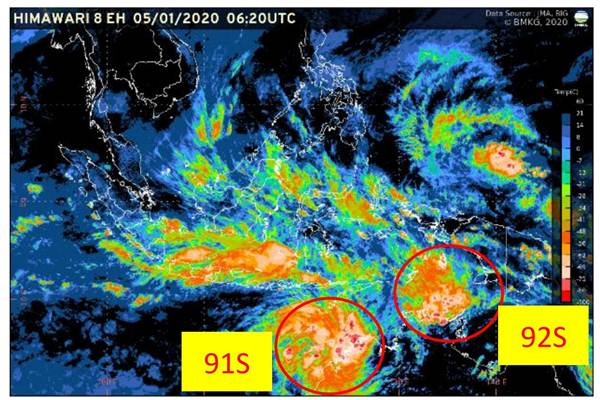  BMKG Deteksi Dua Bibit Siklon Tropis di Wilayah Selatan Indonesia
