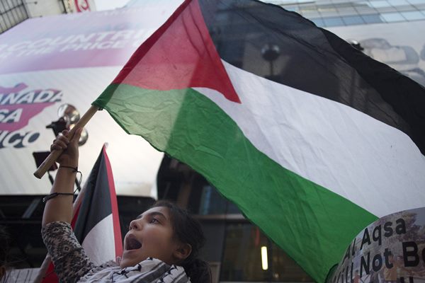 Demo Bebaskan Palestina di Times Square, New York/Reuters