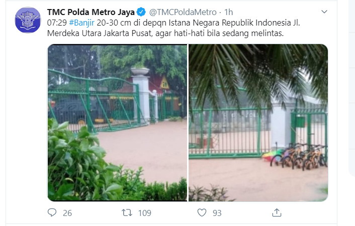  Jalan Depan Istana Negara Banjir Setengah Meter