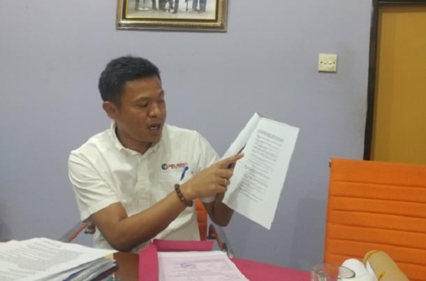 General Manager Pelindo 1 Cabang Batam Pasogit S. Simanungkalit saat menjelaskan tentang dasar izin kerja Pelindo 1 di wilayah Kepri./Bisnis-Bobi Bani