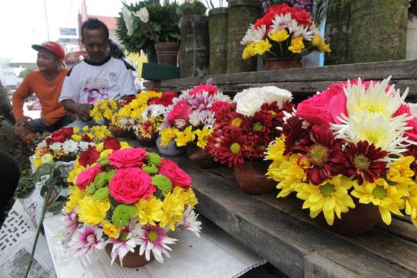  Penjualan di Pasar Kembang Cikini Meningkat pada Hari Valentine 2020