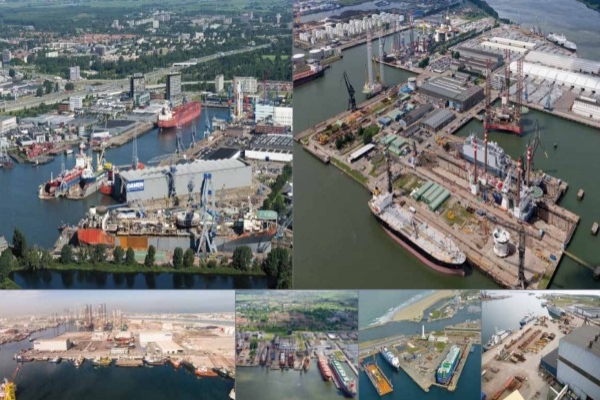 Potret bengkel kapal Damen Shipyard Group di Belanda, Uni Emirat Arab, Prancis dan Swedia. (Situs Resmi Damen)