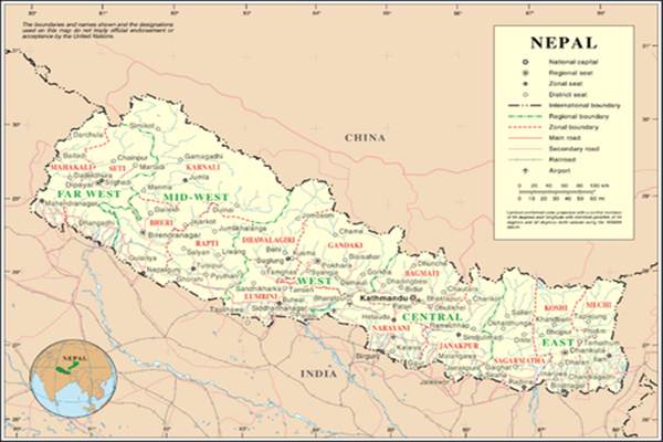 Peta Nepal/Ilustrasi