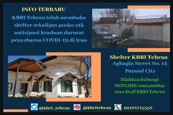  KBRI Iran Dirikan Shelter Tanggap Corona  