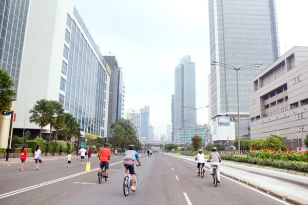 Suasana Car Free Day di Jalan Thamrin, Jakpus./jakarta.go.id-Shinta