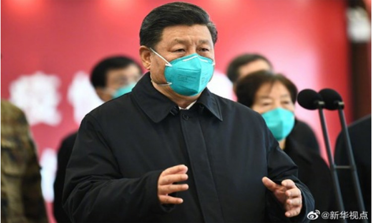  Hanya Bermasker, Presiden Xi Jinping Besuk Pasien Covid-19 di Wuhan