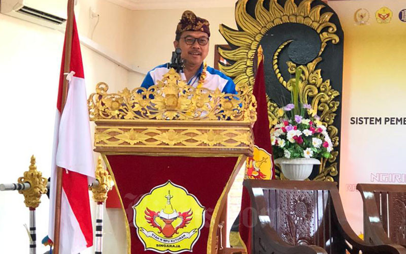 Kepala Kantor Perwakilan Bank Indonesia Provinsi Bali Trisno Nugroho di STAHN Mpu Kuturan di Kabupaten Buleleng Provinsi Bali pada Kamis (12/3/2020)./Bisnis-Luh Putu Sugiari