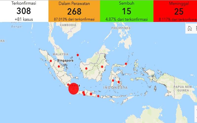  Link Situs Peta Interaktif Sebaran Virus Corona di Indonesia