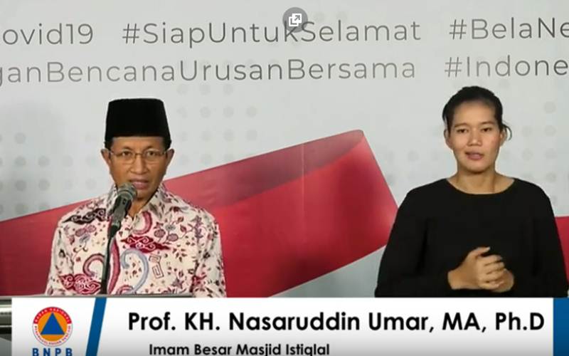  Imam Besar Masjid Istiqlal Prof. KH. Nasaruddin Umar menyampaikan alasan objekstif dan subjektif terkait penghentian sementara aktivitas salat berjemaah di Masjid Istiqlal.