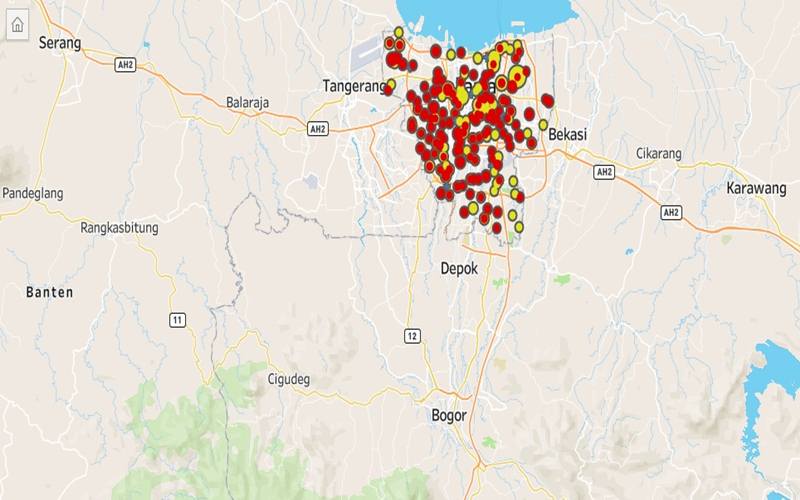  Update Peta Sebaran 377 Orang Positif Covid-19, Jakarta Selatan Paling Padat