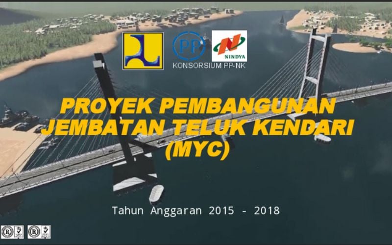  Pembangunan Jembatan Teluk Kendari Mencapai 85 Persen