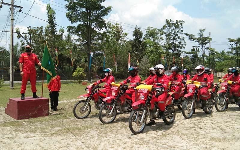  Selain Patroli Terpadu Karhutla, Petugas Edukasi Masyarakat Cegah Covid-19