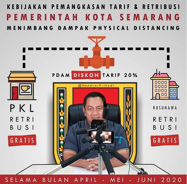  Dampak Covid-19, Wali Kota Semarang Gratiskan Retribusi Rusunawa dan Tarif PDAM Diskon 