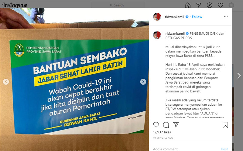  Paket Sembako bagi Warga Terdampak Coronah harus Jamin Kelengkapan Gizi