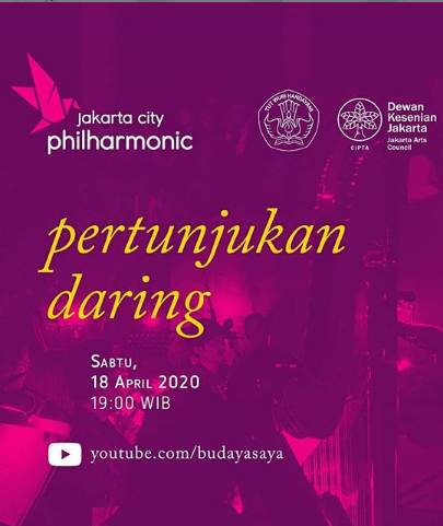  Malam ini Jakarta City Philharmonic Gelar Pertunjukan Daring, Tonton Channel Youtube Budayasaya