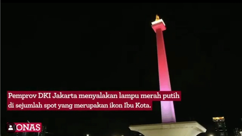  Anies: Cahaya Merah Putih di Monas untuk Pejuang Covid-19