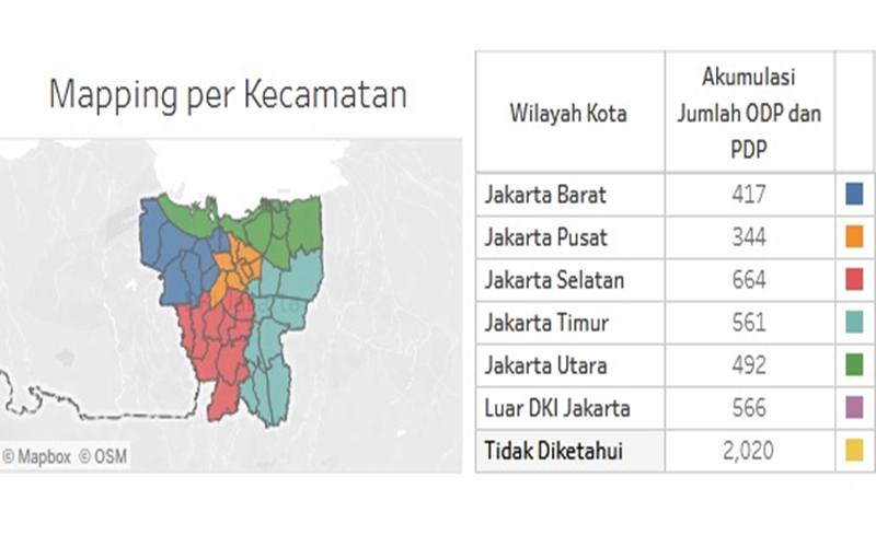 Sebaran kasus Covid-19 di Jakarta/Istimewa
