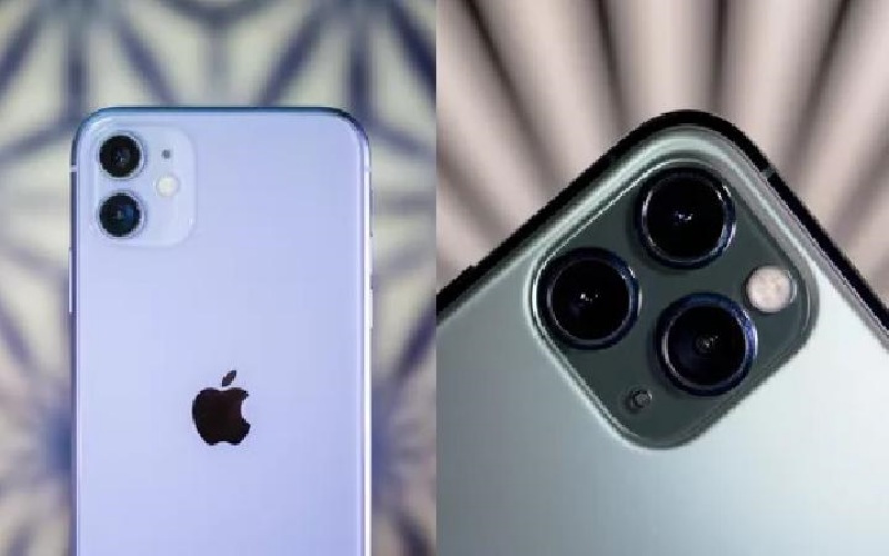 Apphle iPhone 11 (kiri) versus Apple iPhone 11 Pro./CNET