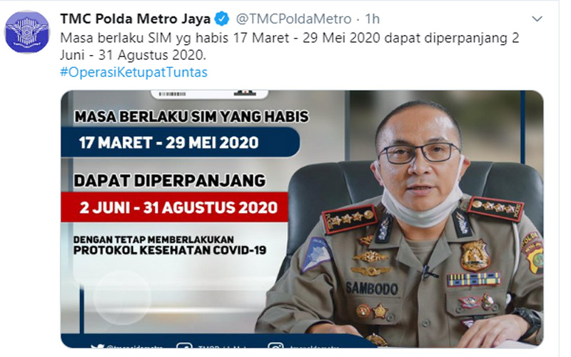  SIM Habis 17 Maret - 29 Mei Didispensasi hingga 31 Agustus 2020. Ini 6 Titik SIM Keliling Hari ini